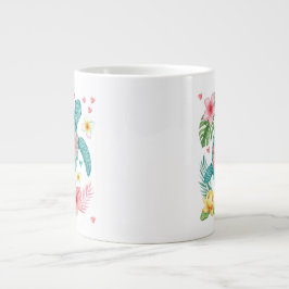 Sea Turtle Tropical Blume Summer Jumbo-Tasse
