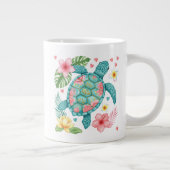 Sea Turtle Tropical Blume Summer Jumbo-Tasse (Rechts)
