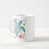 Sea Turtle Tropical Blume Summer Kaffeetasse (Vorderseite Links)