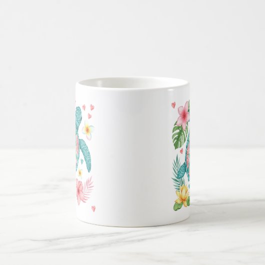 Sea Turtle Tropical Blume Summer Kaffeetasse (Mittel)