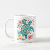 Sea Turtle Tropical Blume Summer Kaffeetasse (Links)