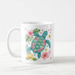Sea Turtle Tropical Blume Summer Kaffeetasse