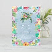 Sea Turtle Tropical Brautparty Einladung (Stehend Vorderseite)