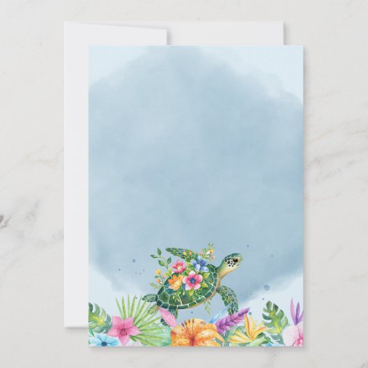 Sea Turtle Tropical Brautparty Einladung (Rückseite)