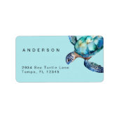 Sea Turtle Tropical Return Address Adressaufkleber (Vorne)
