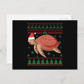 Sea Turtle Ugly Christmas Sweater Reptiles Liebhab Postkarte (Vorne/Hinten)