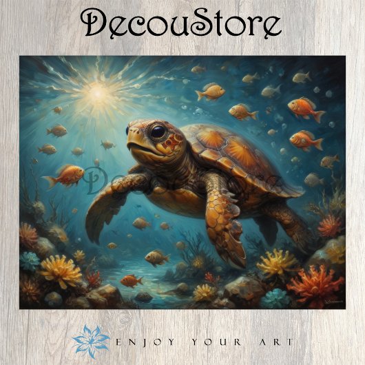 Sea Turtle Underwater Decoupage Seidenpapier