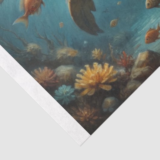 Sea Turtle Underwater Decoupage Seidenpapier (Detail)