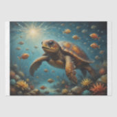 Sea Turtle Underwater Decoupage Seidenpapier (Vorderseite)