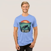 Sea Turtle Underwater Go With The Flow Quote Tri-Blend Shirt (Vorderseite voll)
