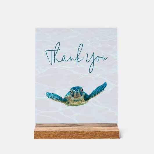 Sea Turtle Vielen Dank für Ihr Hochzeitstil Acrylschild (Vorderseite)