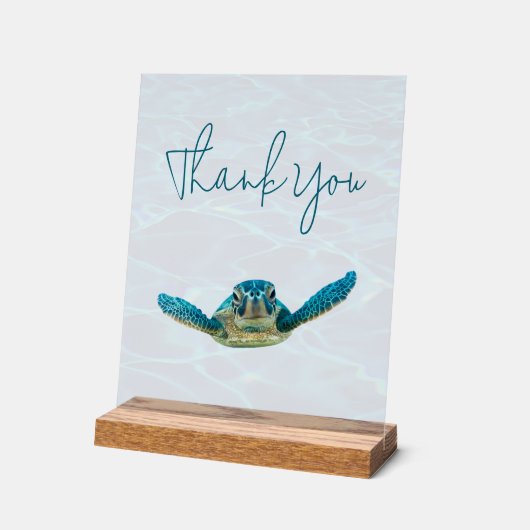 Sea Turtle Vielen Dank für Ihr Hochzeitstil Acrylschild (Winkel)