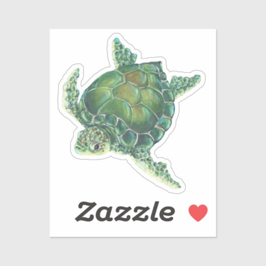Sea Turtle Vinyl Sticker (Blatt)