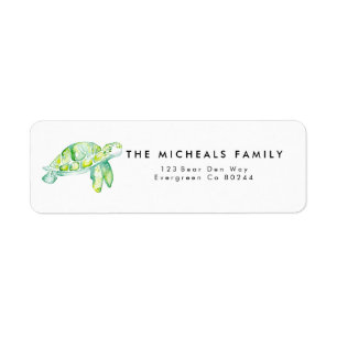 Sea Turtle Watercolor Address Label