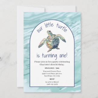 Sea Turtle Watercolor Geburtstag Einladung