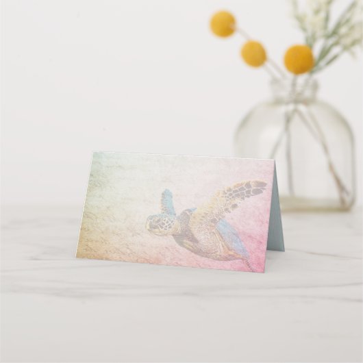 Sea Turtle Wedding Escort oder Platzkarten (Rückseite)