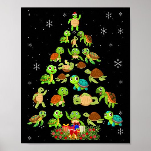 Sea Turtle Weihnachtsbaum Matching Familie Xmas Tr Poster (Vorne)