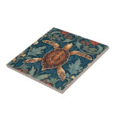 Sea Turtle William Morris Stil Fliese (Seite)