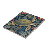Sea Turtle William Morris Stil Hawaii Marine Life Fliese (Seite)