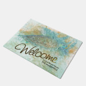 Sea Turtle Willkommen im Beach House Fußmatte (Schrägansicht)