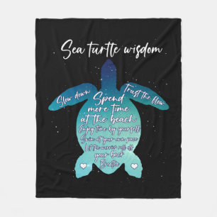Sea Turtle Wisdom Sea Turtle Liebe Fleecedecke