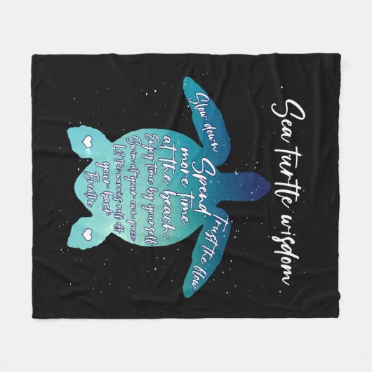 Sea Turtle Wisdom Sea Turtle Liebe Fleecedecke (Vorderseite (Horizontal))