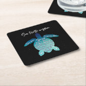 Sea Turtle Wisdom Sea Turtle Liebe Rechteckiger Pappuntersetzer (angewinkelt)
