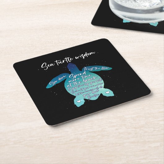 Sea Turtle Wisdom Sea Turtle Liebe Rechteckiger Pappuntersetzer (angewinkelt)