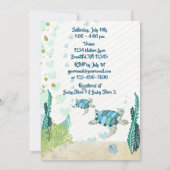 Sea Turtles and Hearts Beach Baby Dusche Einladung (Rückseite)