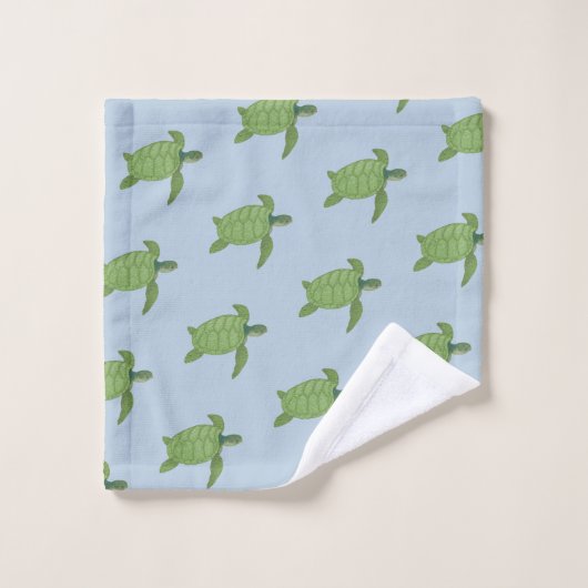 Sea Turtles auf Wondrous Blue Bath Set (Waschlappen)
