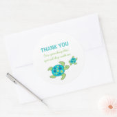 Sea Turtles Baby Showday Party Gunst Runder Aufkleber (Umschlag)