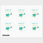 Sea Turtles Baby Showday Party Gunst Runder Aufkleber (Blatt)