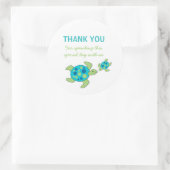 Sea Turtles Baby Showday Party Gunst Runder Aufkleber (Tasche)