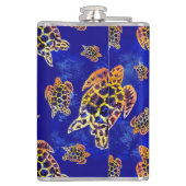 Sea Turtles Batik African Art Flachmann (Rückseite)