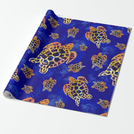 Sea Turtles Batik African Art Geschenkpapier (Ungerollt)
