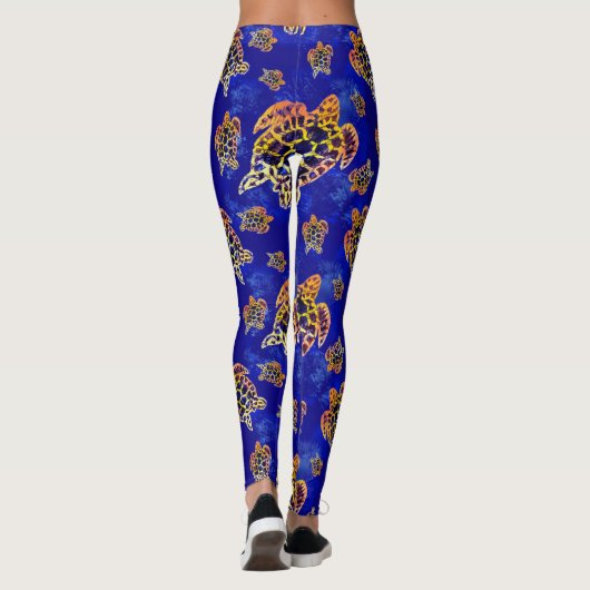 Sea Turtles Batik African Art Leggings (Rückseite)