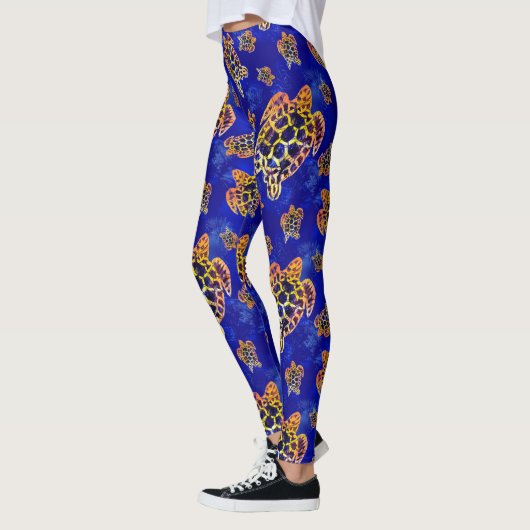 Sea Turtles Batik African Art Leggings (Links)