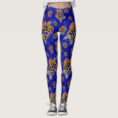 Sea Turtles Batik African Art Leggings (Vorderseite)