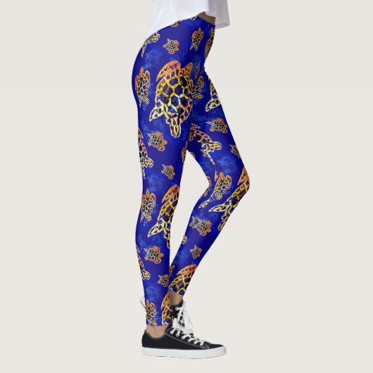 Sea Turtles Batik African Art Leggings (Rechts)