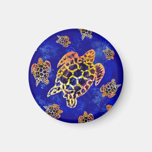 Sea Turtles Batik African Art Magnet (Vorne)