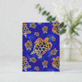 Sea Turtles Batik African Art Postkarte (Stehend Vorderseite)