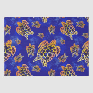 Sea Turtles Batik African Art Seidenpapier
