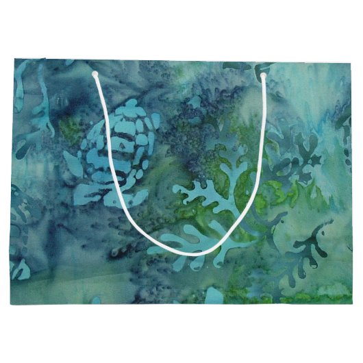 Sea Turtles Batik Große Geschenktüte (Rückseite)