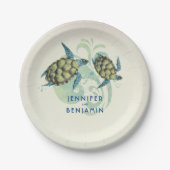 Sea Turtles Beach Coastal Nautical Pappteller (Vorderseite)