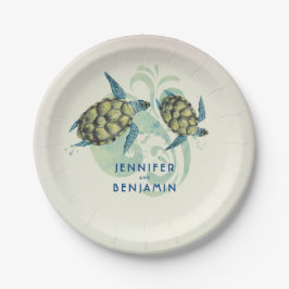 Sea Turtles Beach Coastal Nautical Pappteller