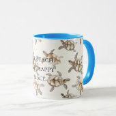 Sea Turtles Beach Happy Place Tasse (VorderseiteRechts)