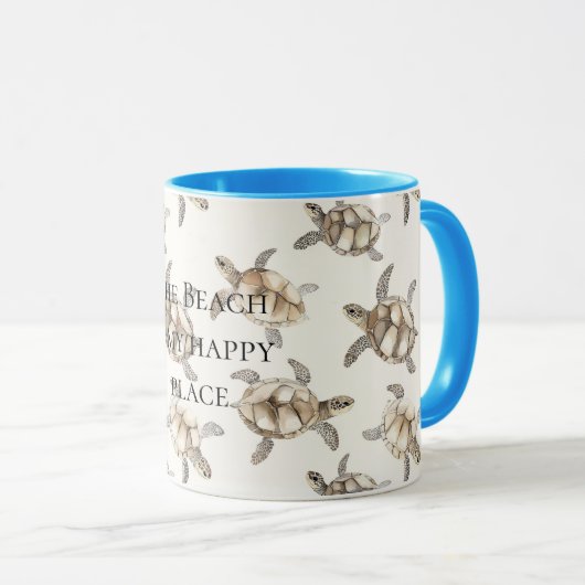 Sea Turtles Beach Happy Place Tasse (VorderseiteRechts)