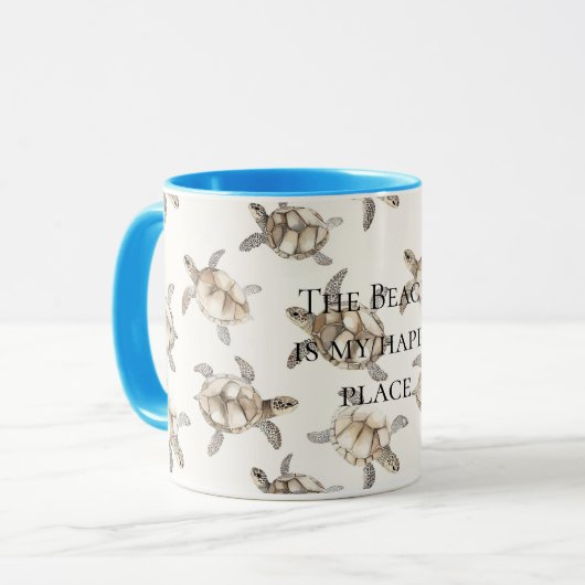 Sea Turtles Beach Happy Place Tasse (Vorderseite Links)