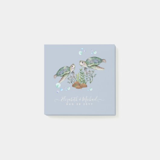 Sea Turtles Beach Hochzeit Post-it Klebezettel (Vorderseite)