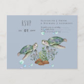 Sea Turtles Beach Hochzeit Postkarte (Vorderseite)